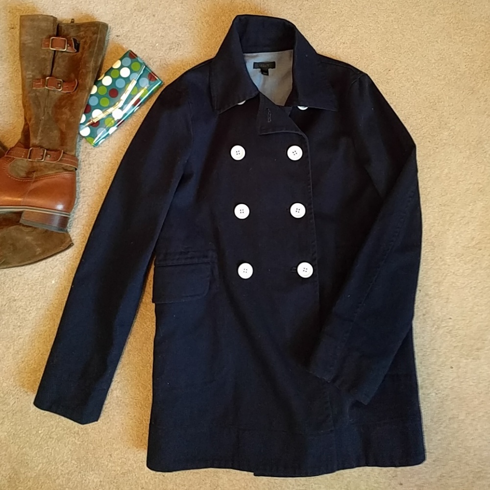 J. Crew peacoat in heavyweight cotton twill